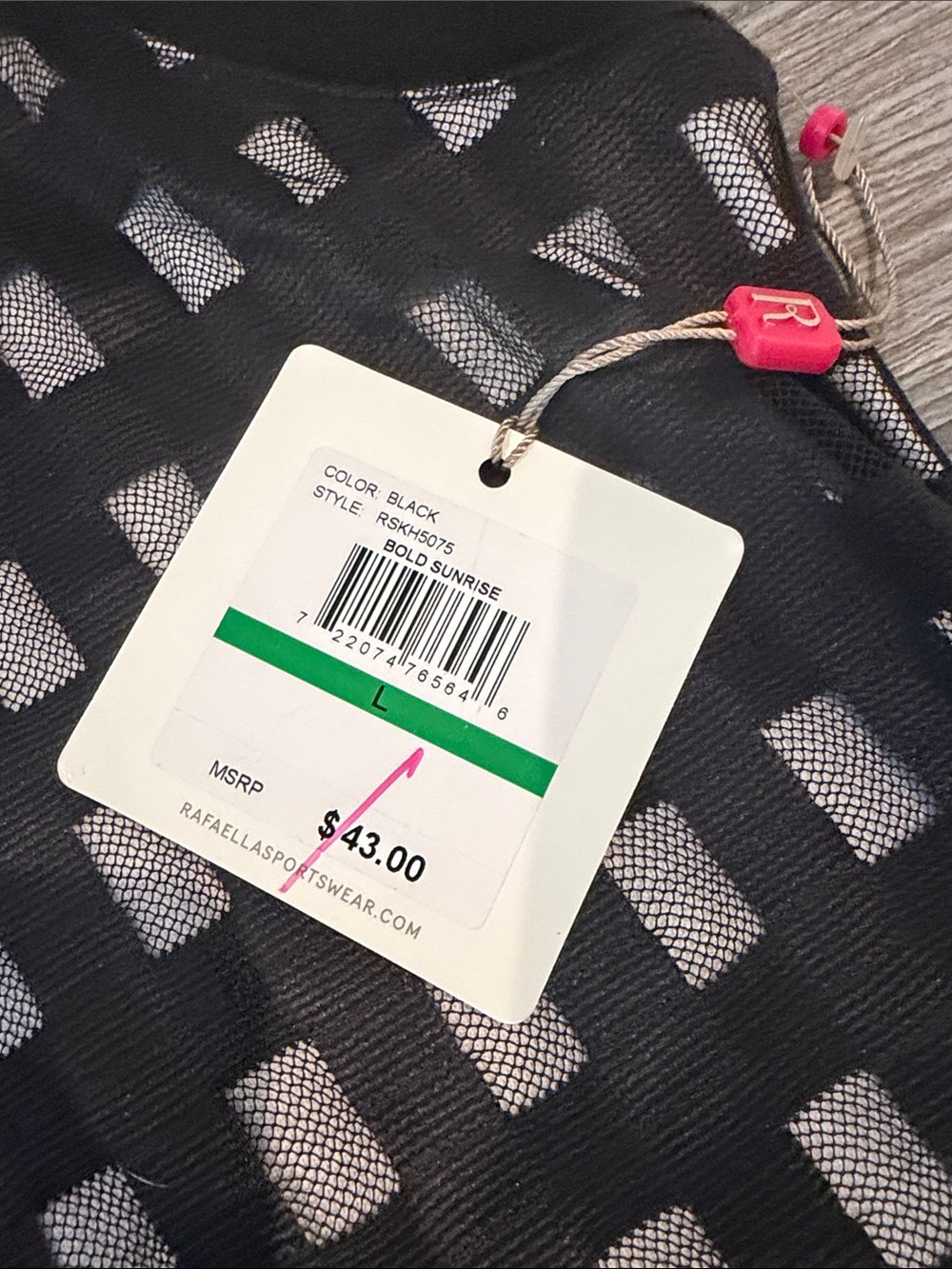 Rafaella Black Sheer Grid Tank Top - Picture 2 of 9